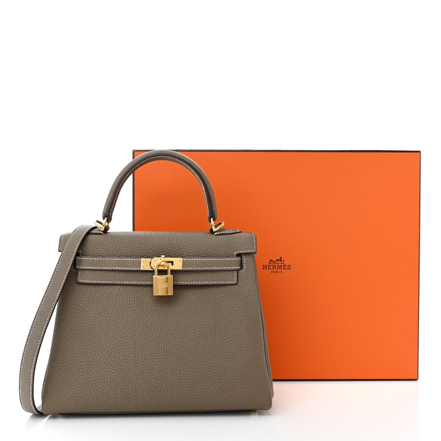 Hermes Togo Kelly Retourne 25 Etoupe 14 of 14