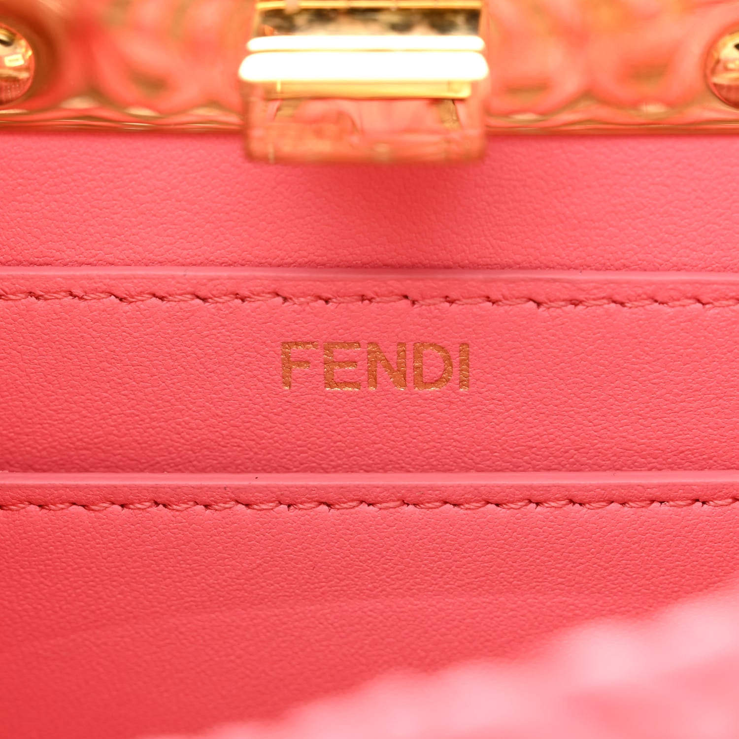 Fendi Vitello King Shiny Nappa Intreccio Petite Peekaboo I SEE U Satchel Pink Dalia 7 of 12