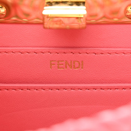Fendi Vitello King Shiny Nappa Intreccio Petite Peekaboo I SEE U Satchel Pink Dalia 7 of 12