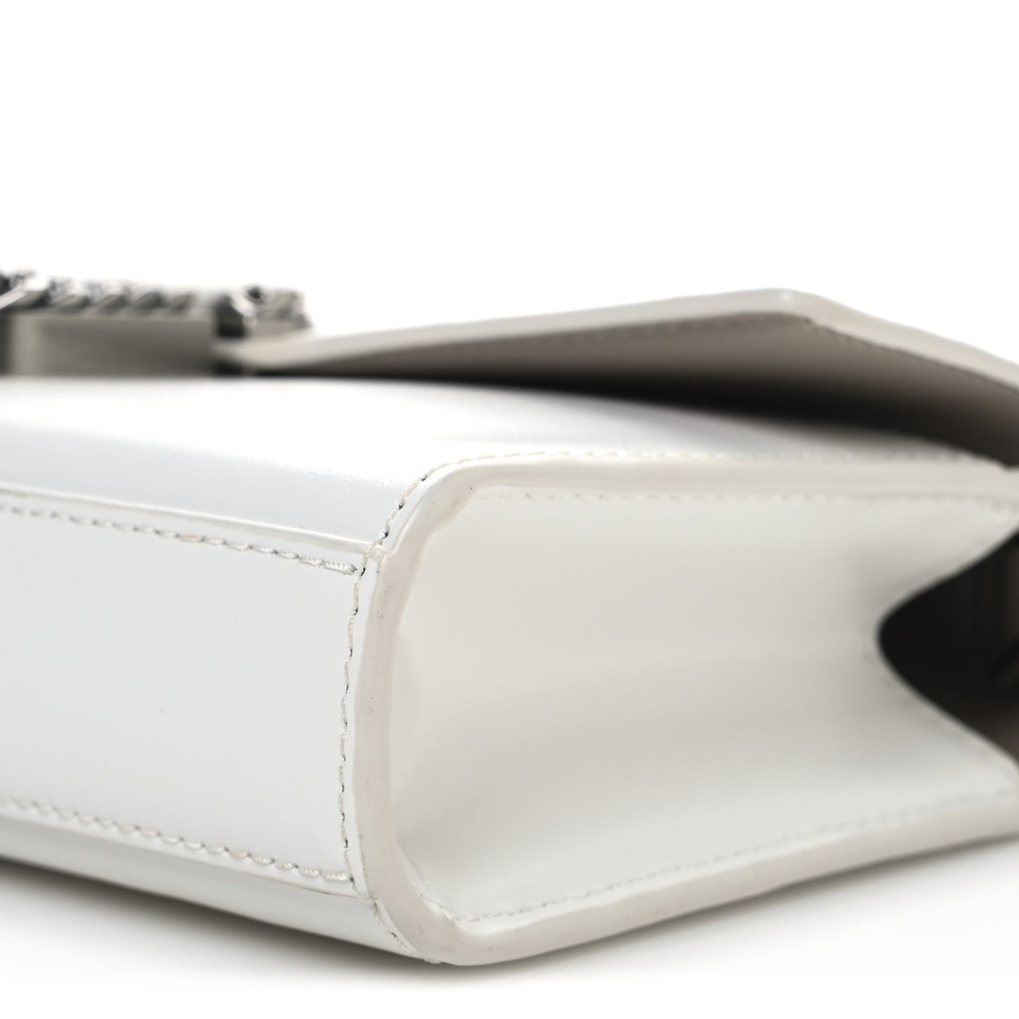 Calfskin Saint Marc Chain Wallet White