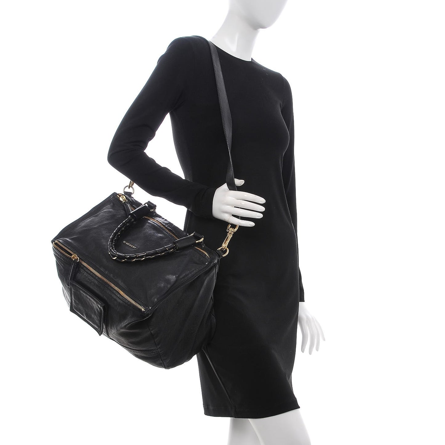 Sugar Goatskin Large Pandora Black