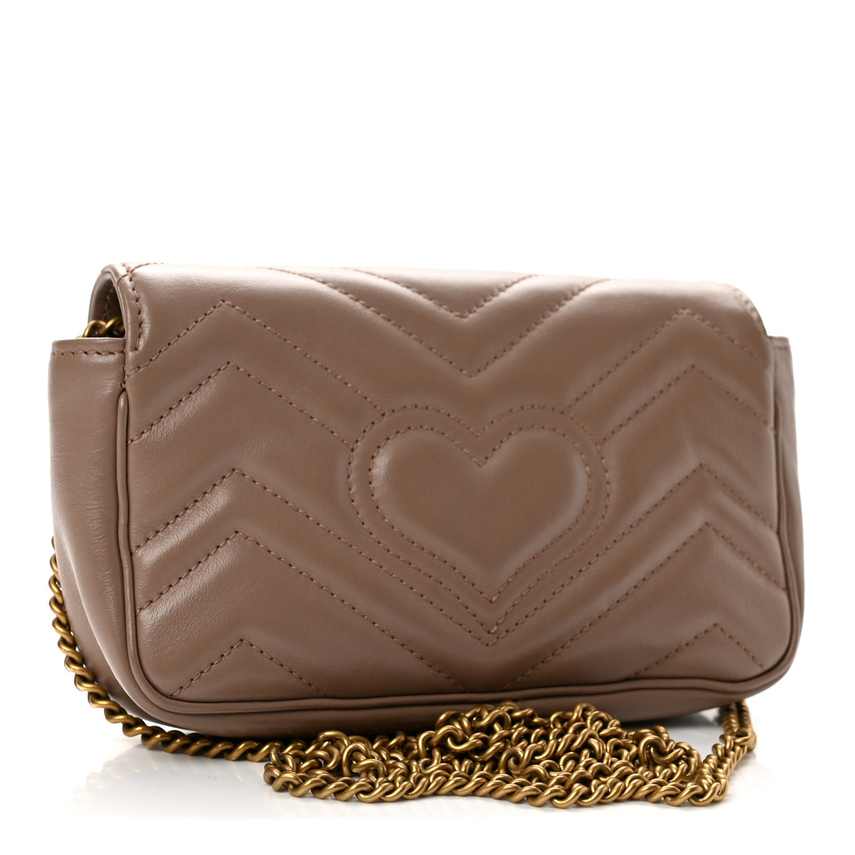 Gucci Calfskin Matelasse Super Mini GG Marmont Shoulder Bag Porcelain Rose 3 of 13