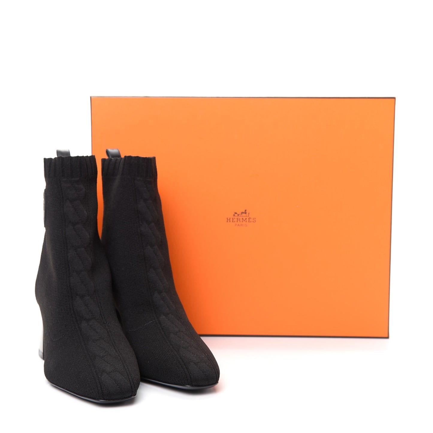 Knit Calfskin Volver Ankle Boots 38.5 Black