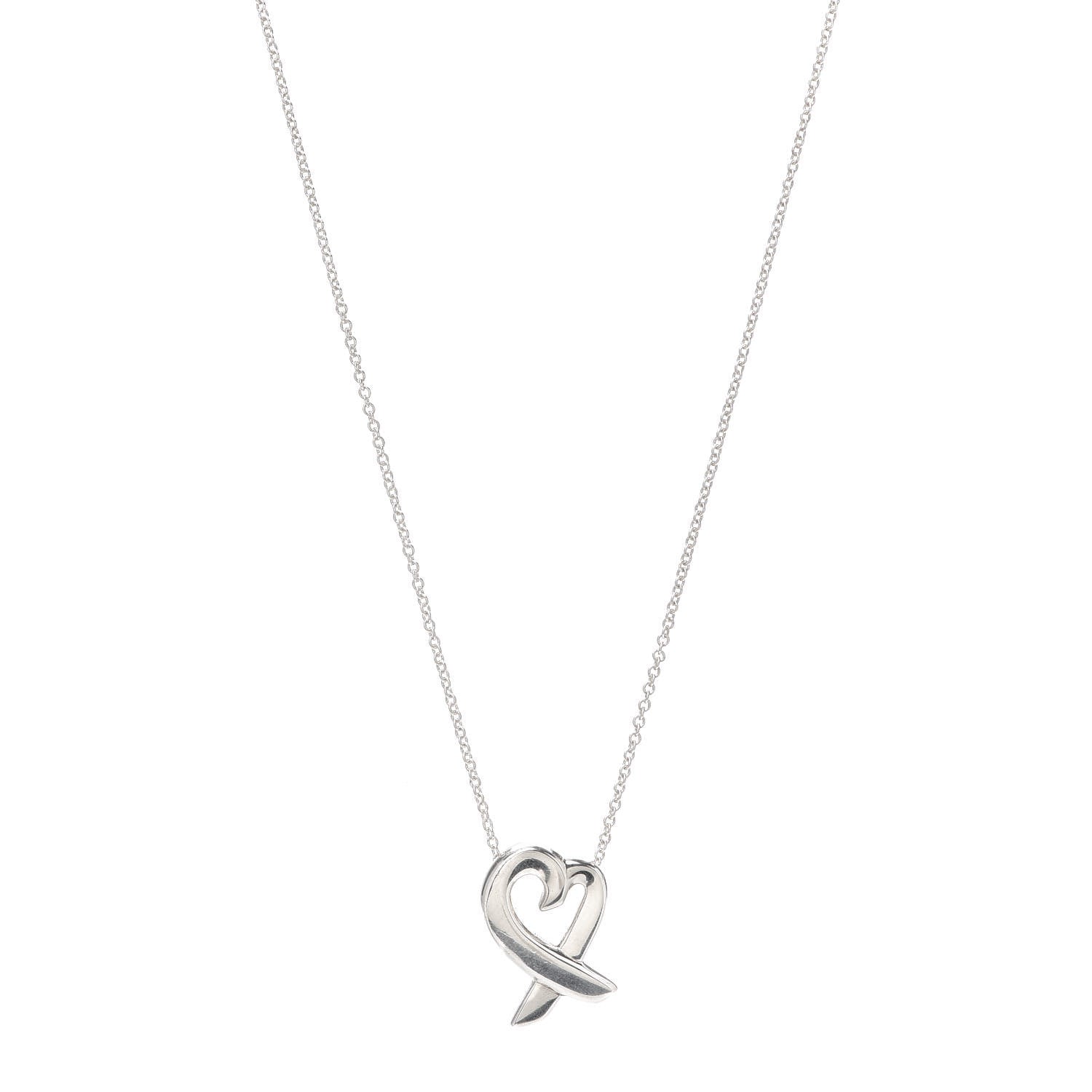 Tiffany Sterling Silver Small Paloma Picasso Loving Heart Pendant Necklace 1 of 6
