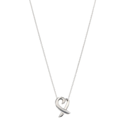 Tiffany Sterling Silver Small Paloma Picasso Loving Heart Pendant Necklace 1 of 6