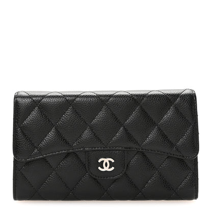 Chanel Caviar Quilted Large Flap Wallet Black 1 of 9