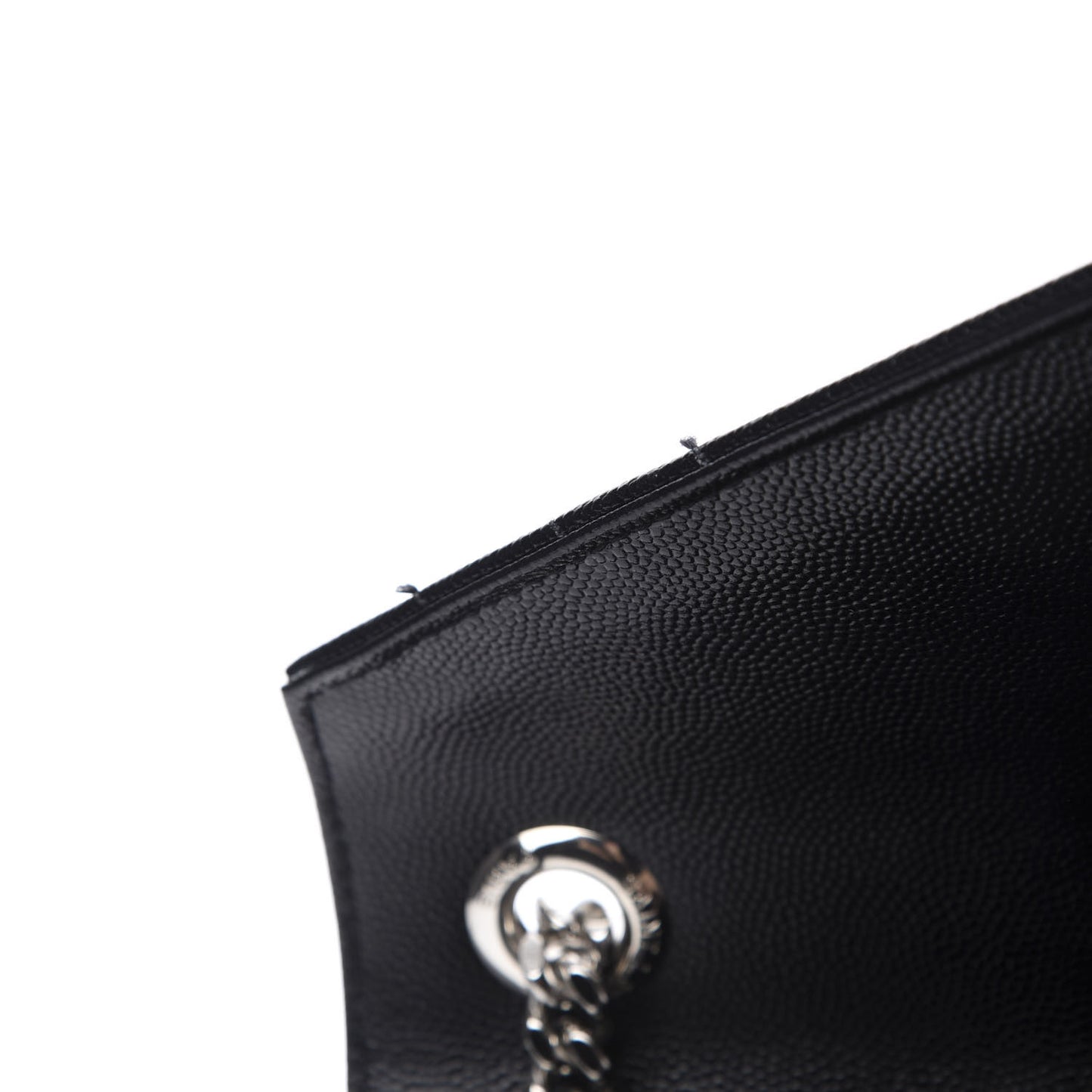 Grain De Poudre Textured Mixed Matelasse Large Triquilt Monogram Satchel Black