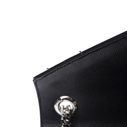Saint Laurent Grain De Poudre Textured Mixed Matelasse Large Triquilt Monogram Satchel Black 12 of 12