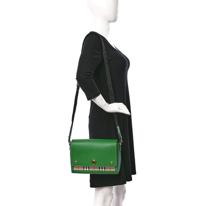Burberry Grainy Calfskin Vintage Check Note Crossbody Bag Ivy Green 2 of 8