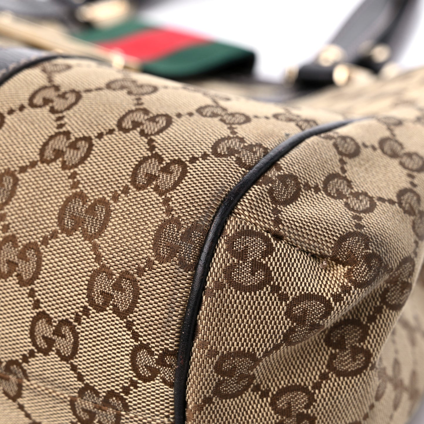 Monogram New Ladies Web Tote Dark Brown