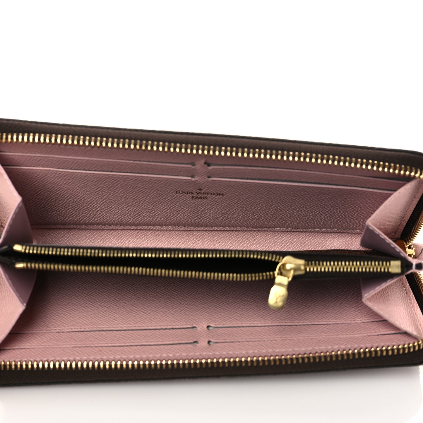 Damier Ebene Clemence Wallet Rose Ballerine
