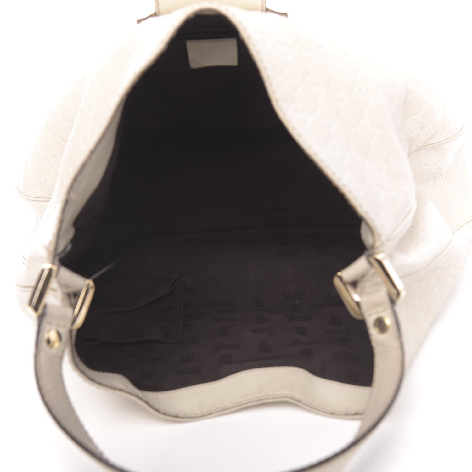 Gucci Guccissima Large New Ladies Web Hobo Off White 4 of 21