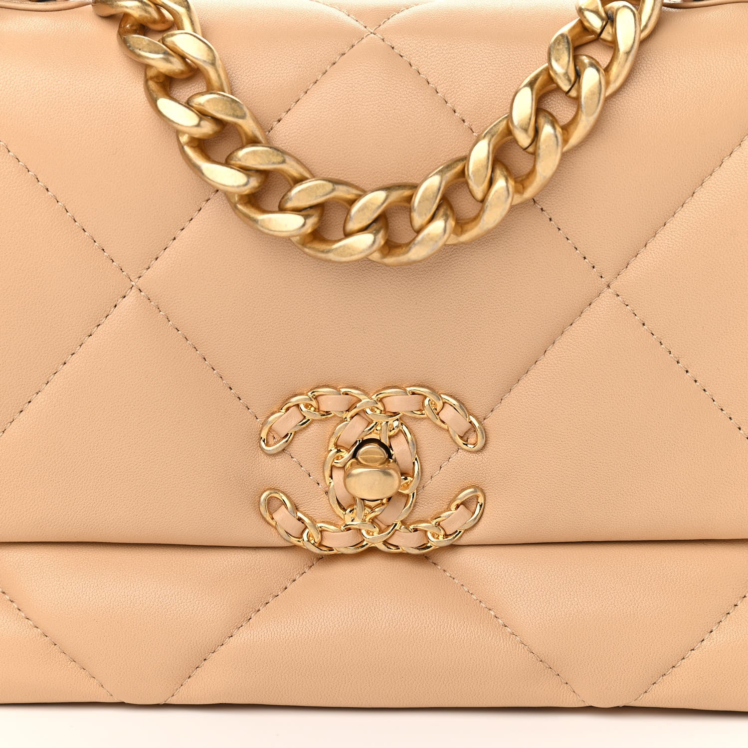 Chanel Lambskin Quilted Medium Chanel 19 Flap Dark Beige 8 of 11
