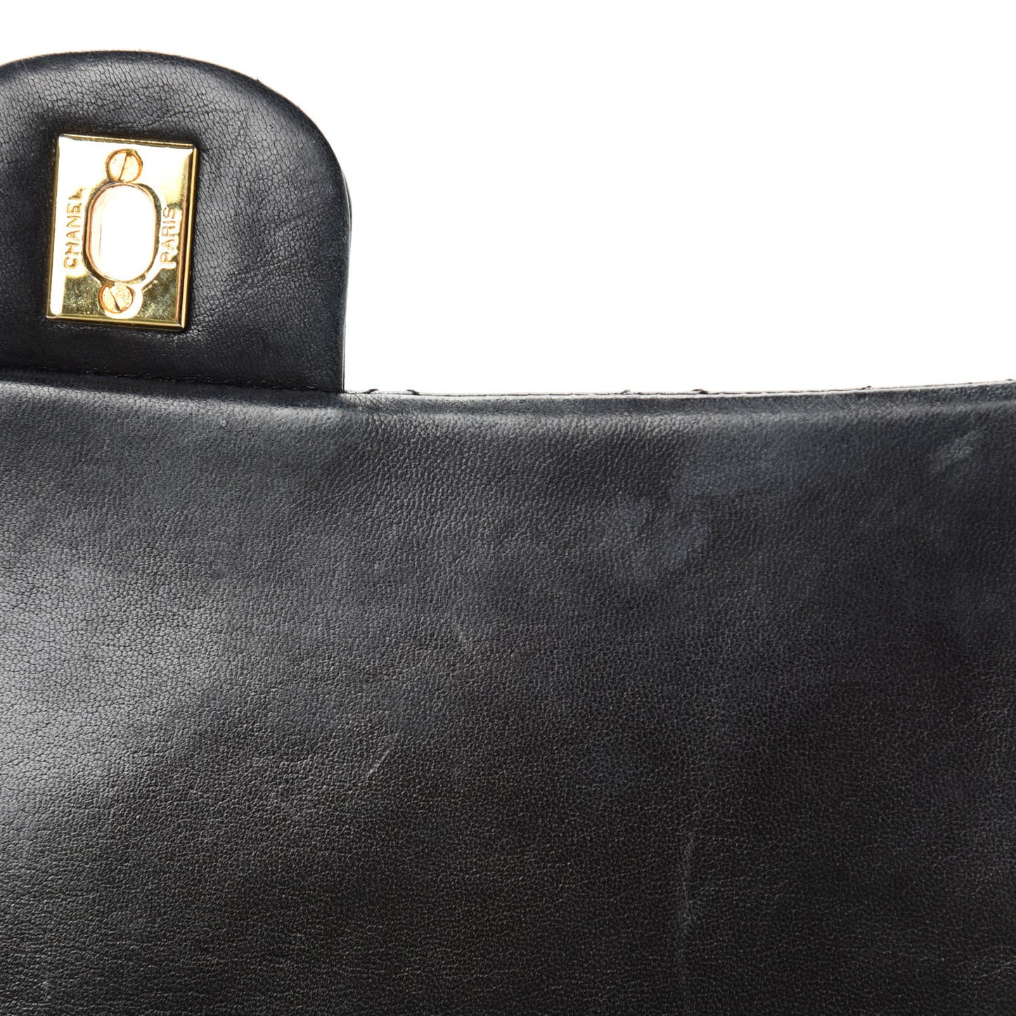 Lambskin Quilted Medium Double Flap Black