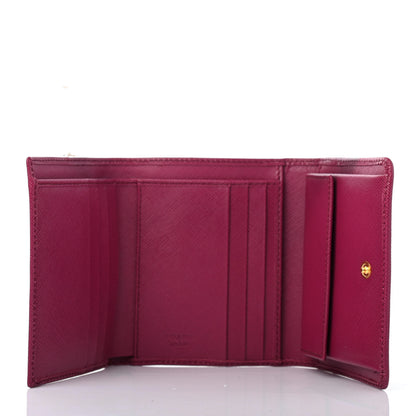 Prada Saffiano Metal Tri-Fold Wallet Ametista 4 of 4