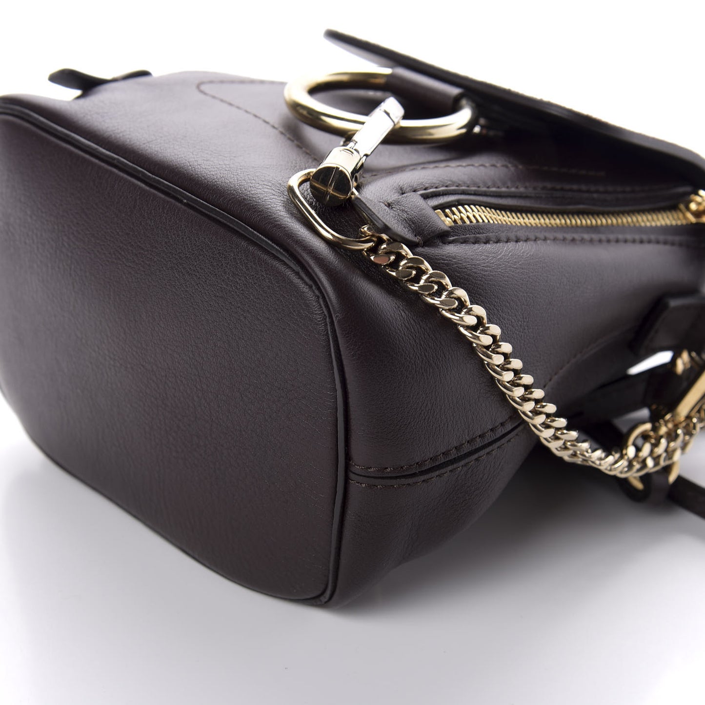 Suede Calfskin Mini Faye Backpack Carbon Brown