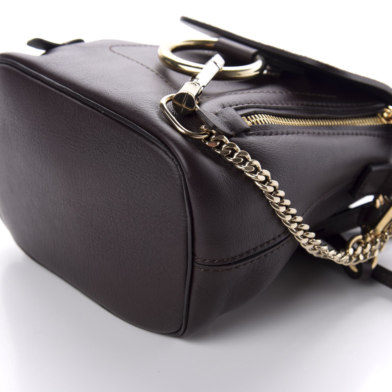 Chloe Suede Calfskin Mini Faye Backpack Carbon Brown 8 of 9
