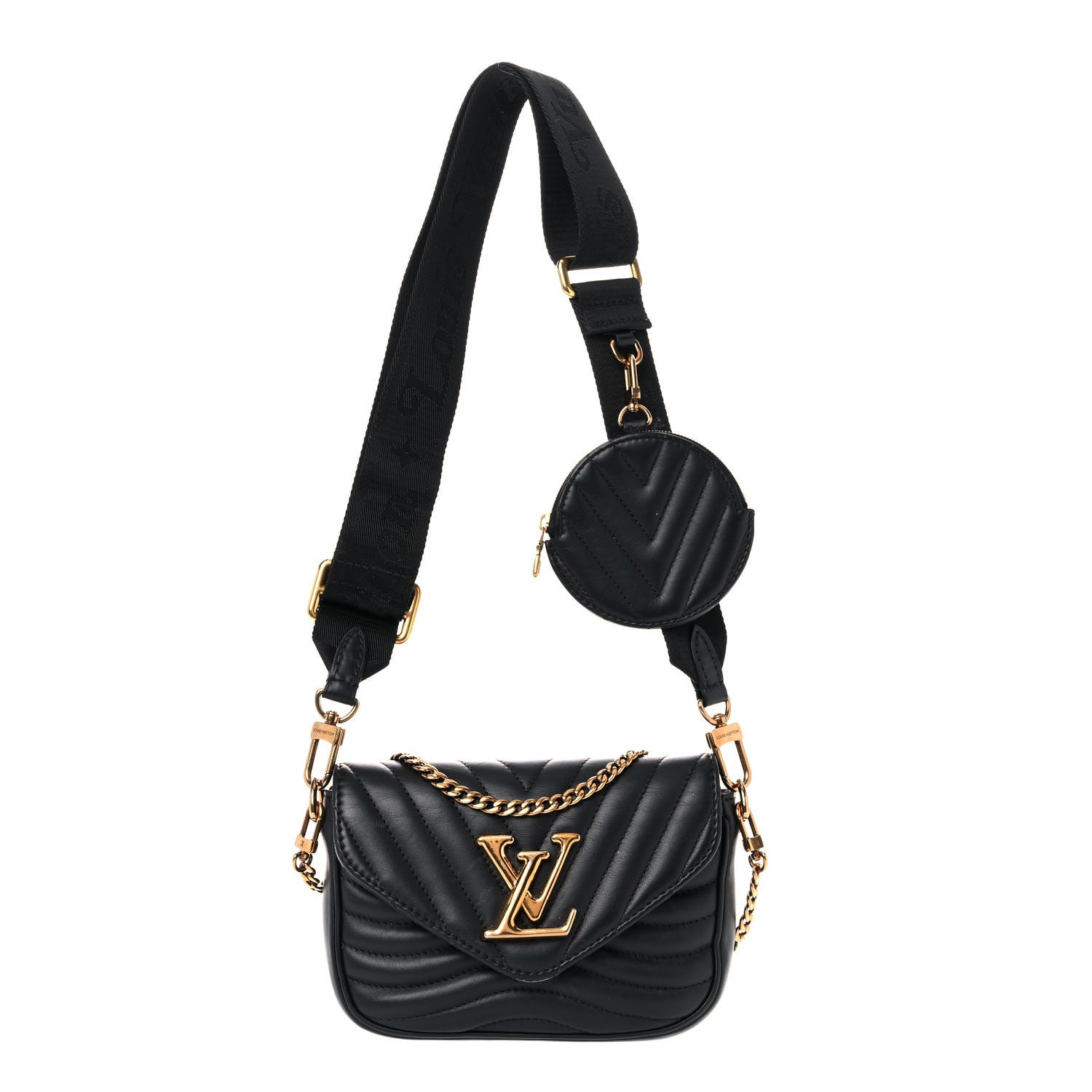 Louis Vuitton Calfskin New Wave Multi Pochette Black 1 of 17