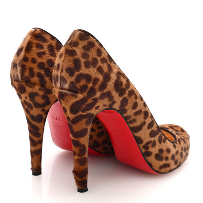 Christian Louboutin Pony Hair Mini Leopard Print Ron Ron 100 Pumps 37.5 5 of 9