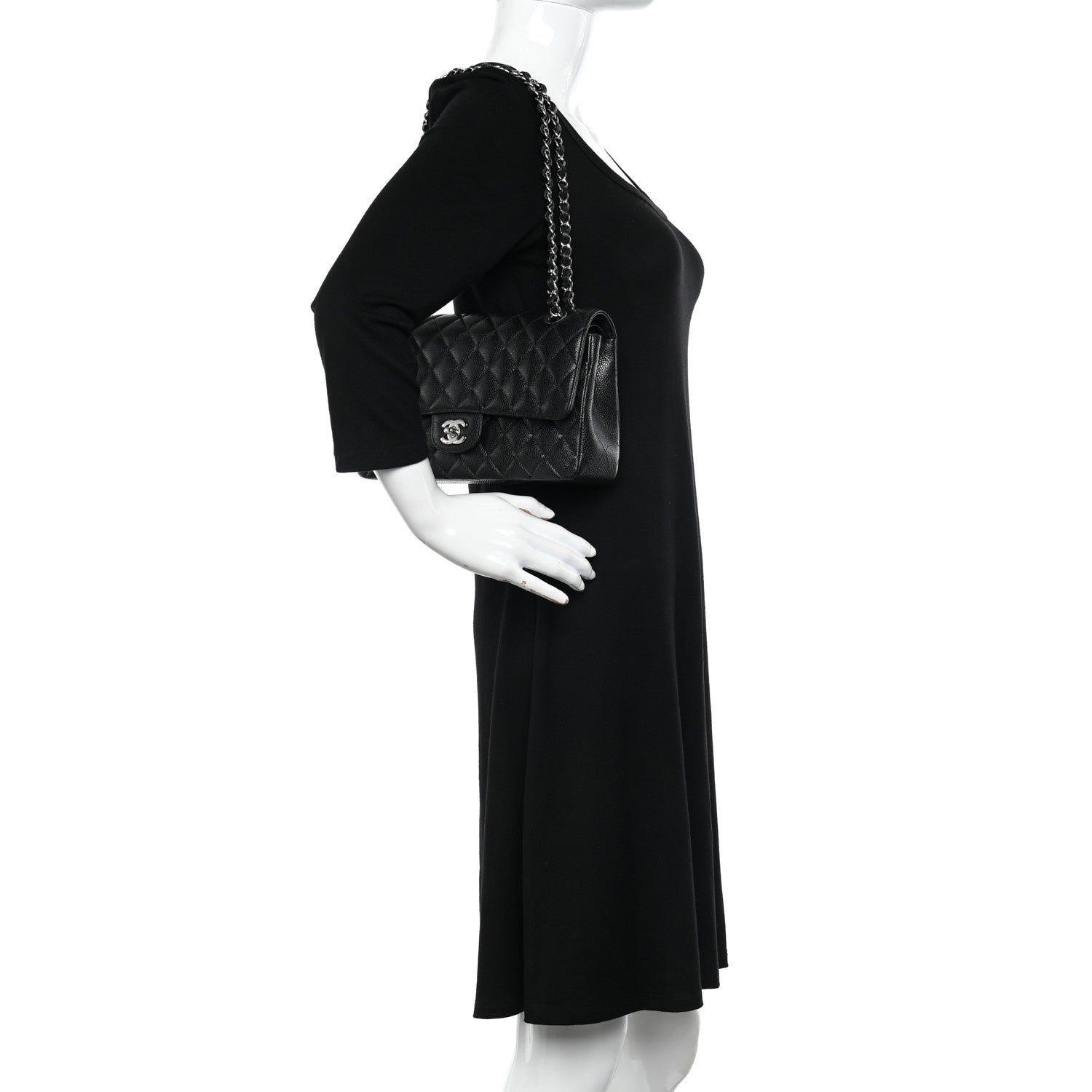 Chanel Caviar Quilted Medium Double Flap Black 2 of 10