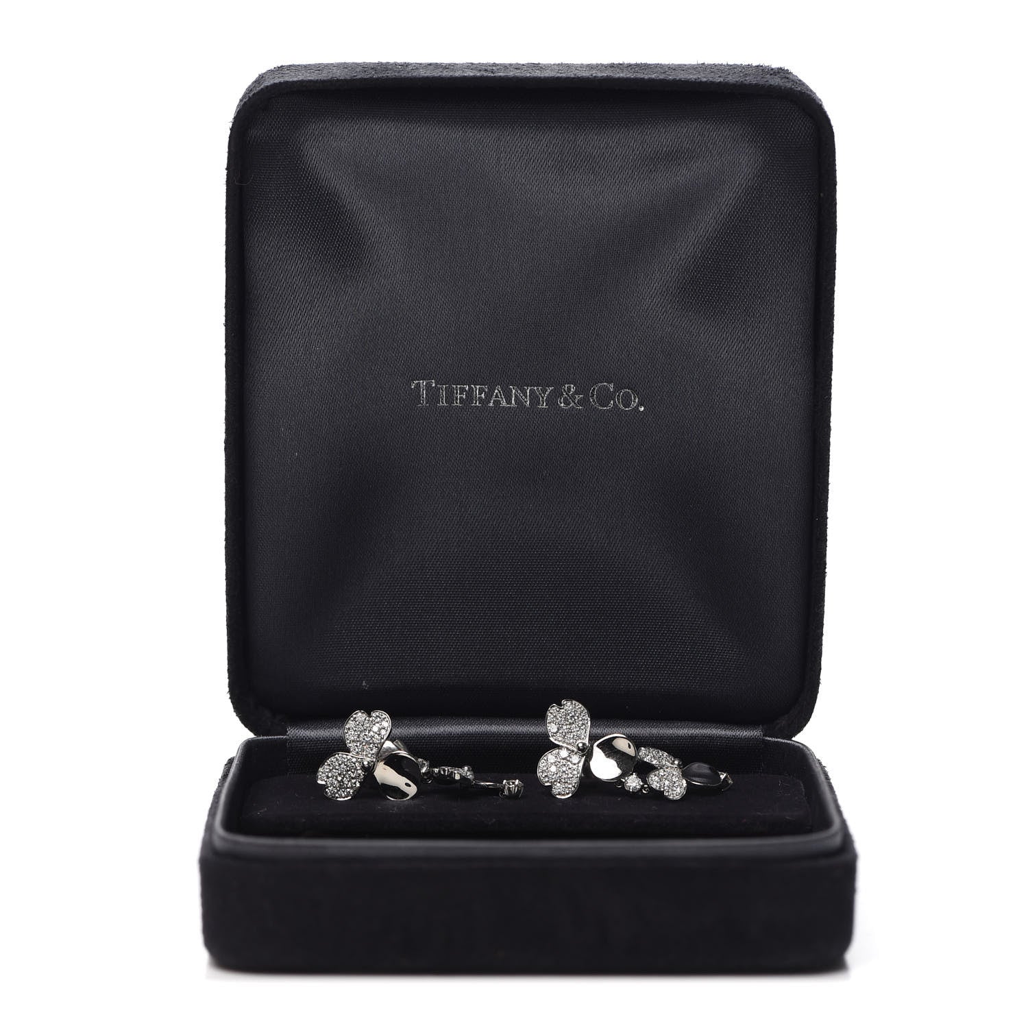 Tiffany Platinum Diamond Paper Flowers Cluster Drop Earrings 5 of 5