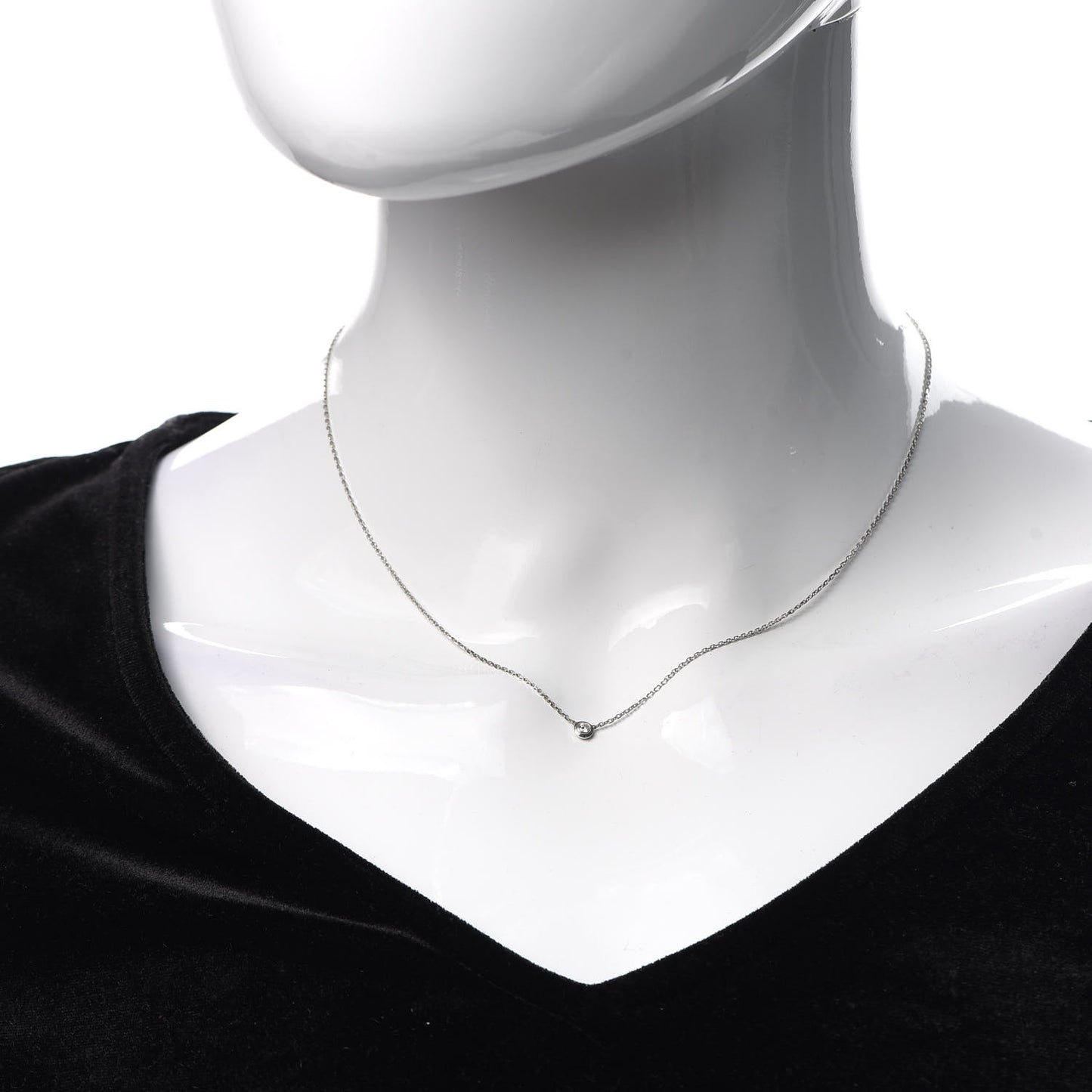 18K White Gold Diamond XS D'Amour Pendant Necklace