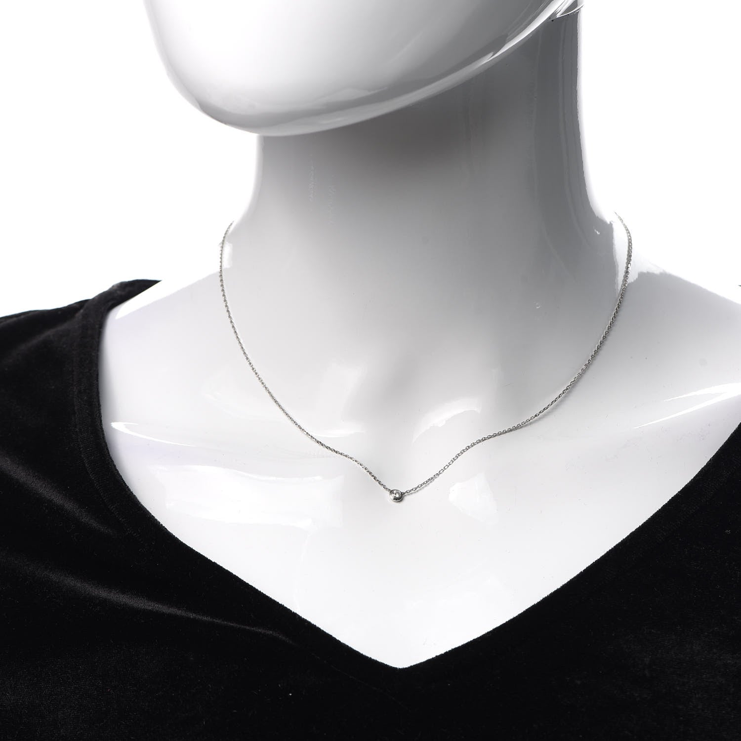 Cartier 18K White Gold Diamond XS D'Amour Pendant Necklace 2 of 5