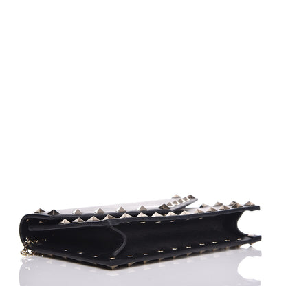 Valentino Garavani Vitello Rockstud Envelope Wallet on Chain Black 4 of 8