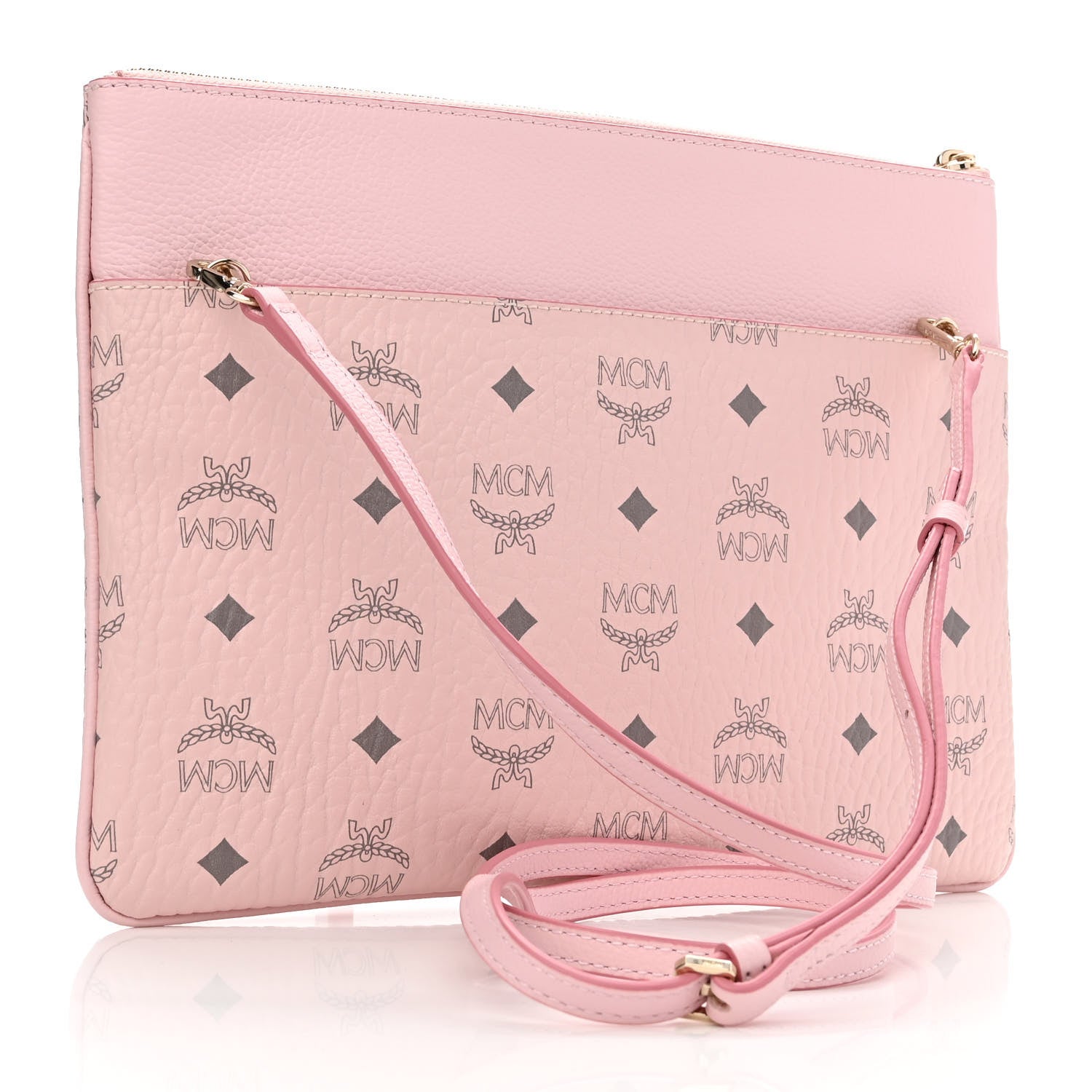 MCM Visetos Medium Crossbody Pouch Soft Pink 2 of 9