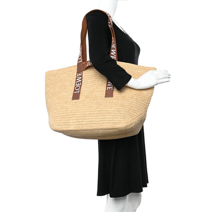 Loewe Raffia Paula's Ibiza Fold Shopper Tote Natural Tan 2 of 9