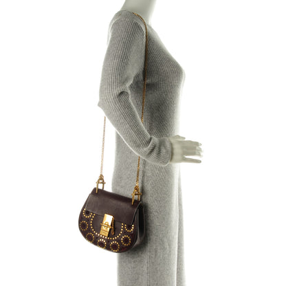 Chloe Calfskin Studded Drew Shoulder Bag Dark Purple 2 of 7
