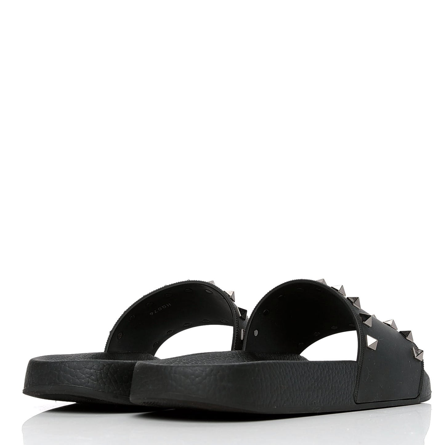 Rubber Rockstud Slide Sandals 40 Black