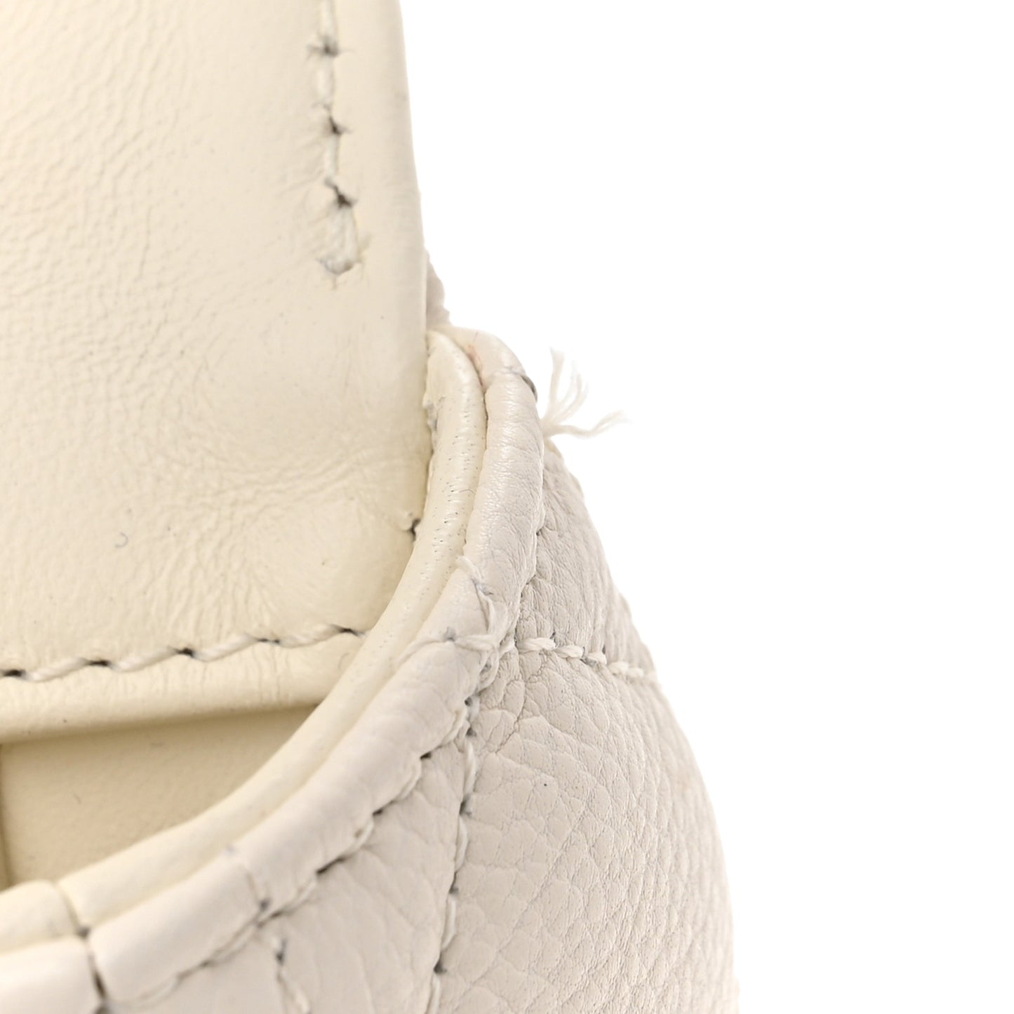Calfskin Cannage Small Caro Bag Ivory