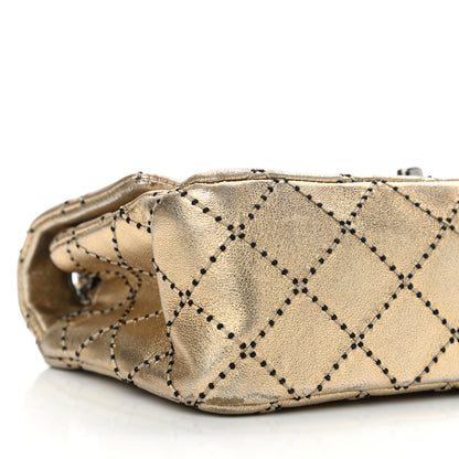 Chanel Metallic Lambskin Quilted Side Stitch Mini Rectangular Flap Gold 9 of 13