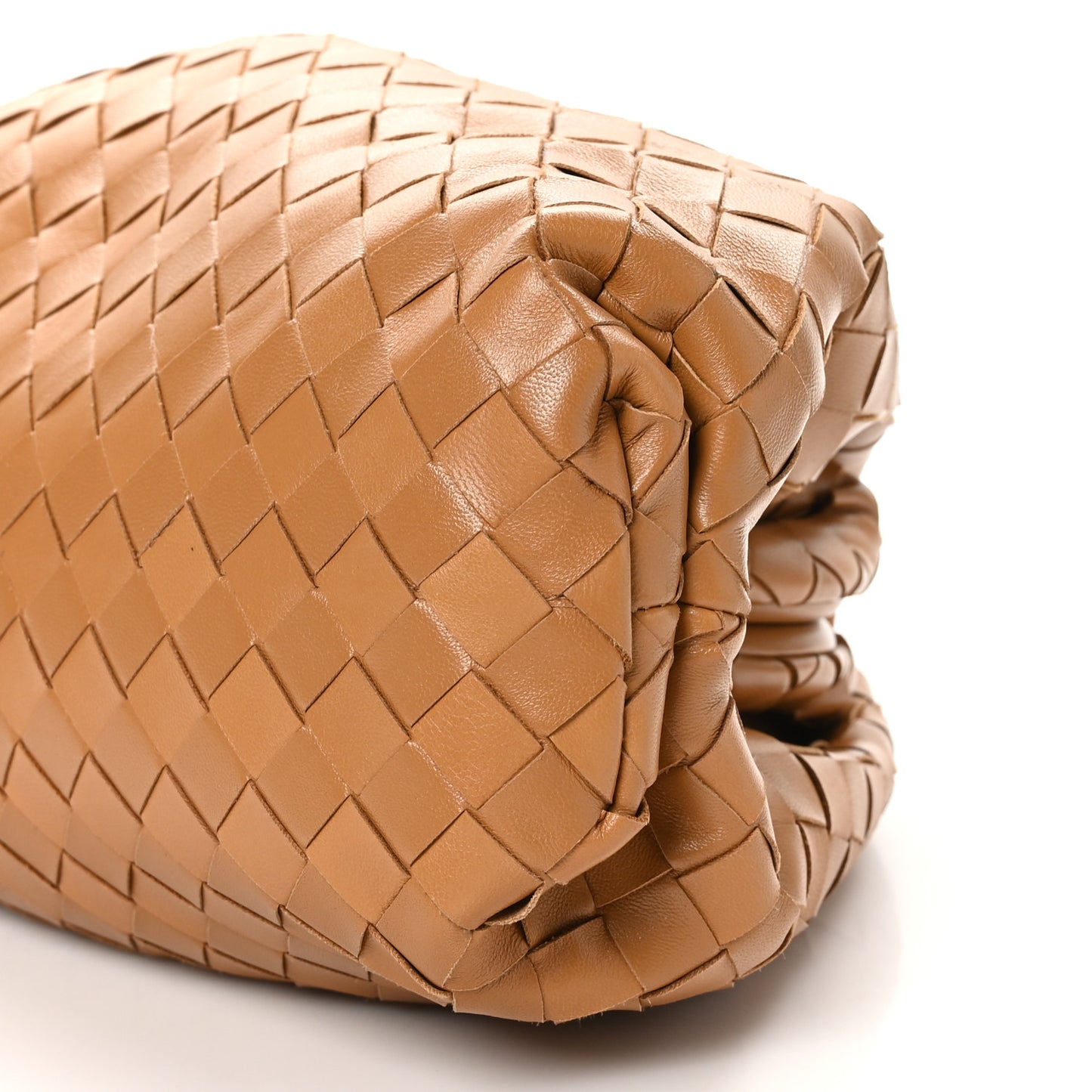 Nappa Maxi Intrecciato The Pouch Oversized Clutch Caramel