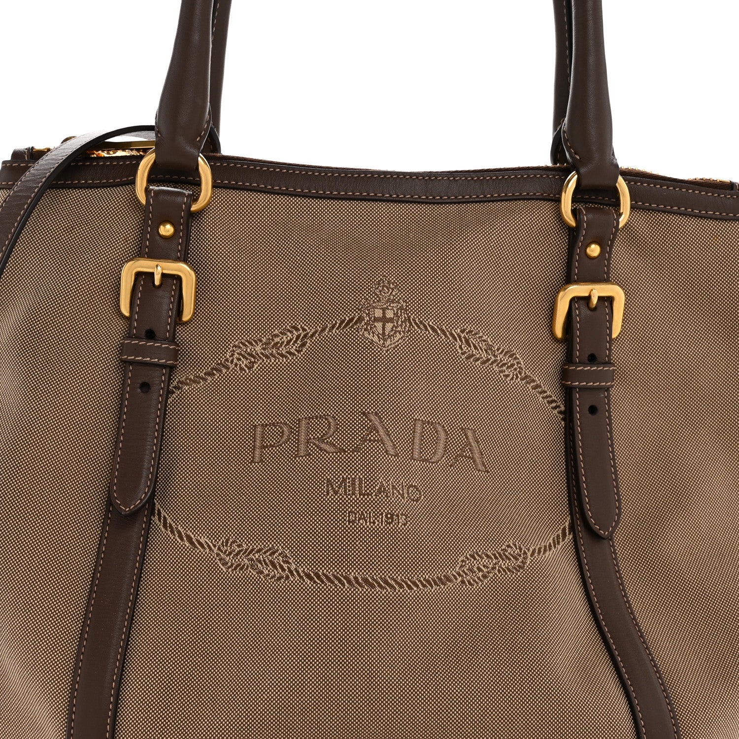 Prada Jacquard Logo Tote Corda Bruciato 9 of 13