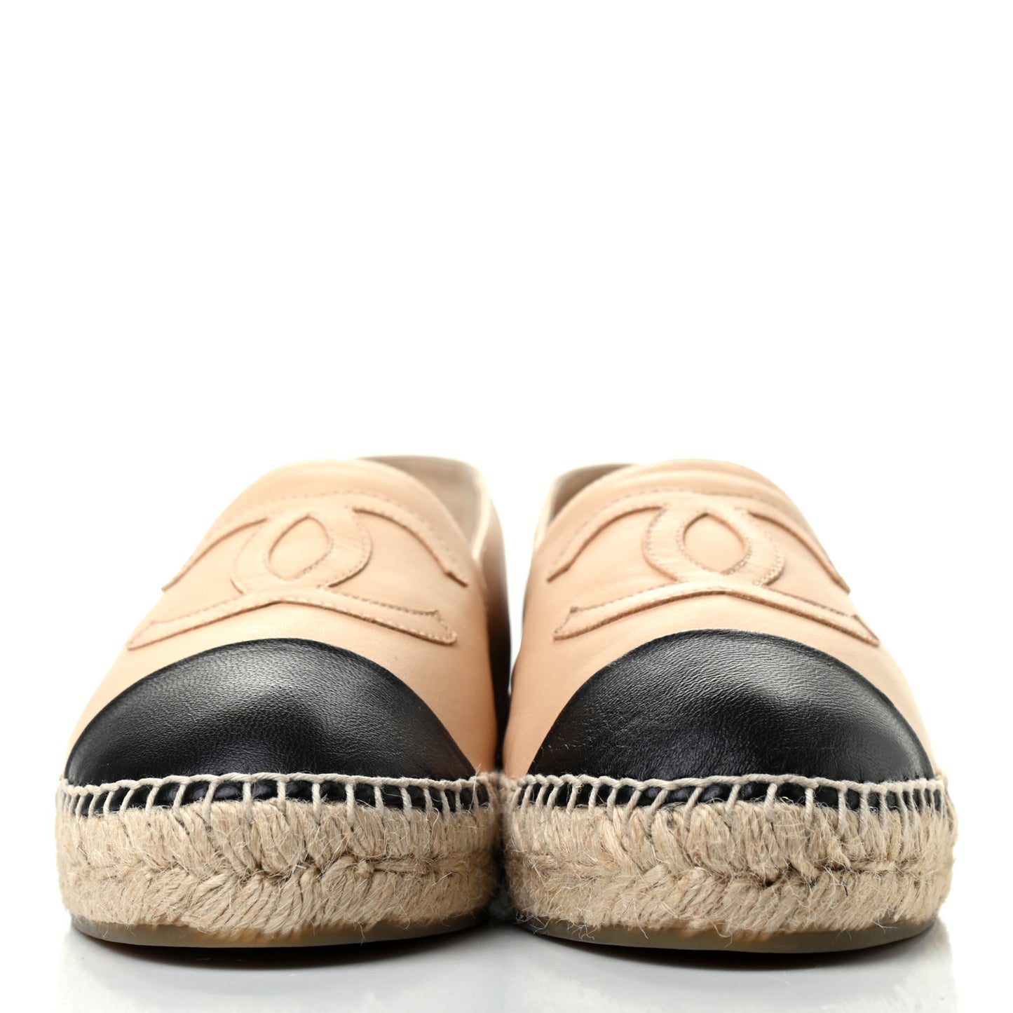 Lambskin CC Espadrilles 38 Beige Black
