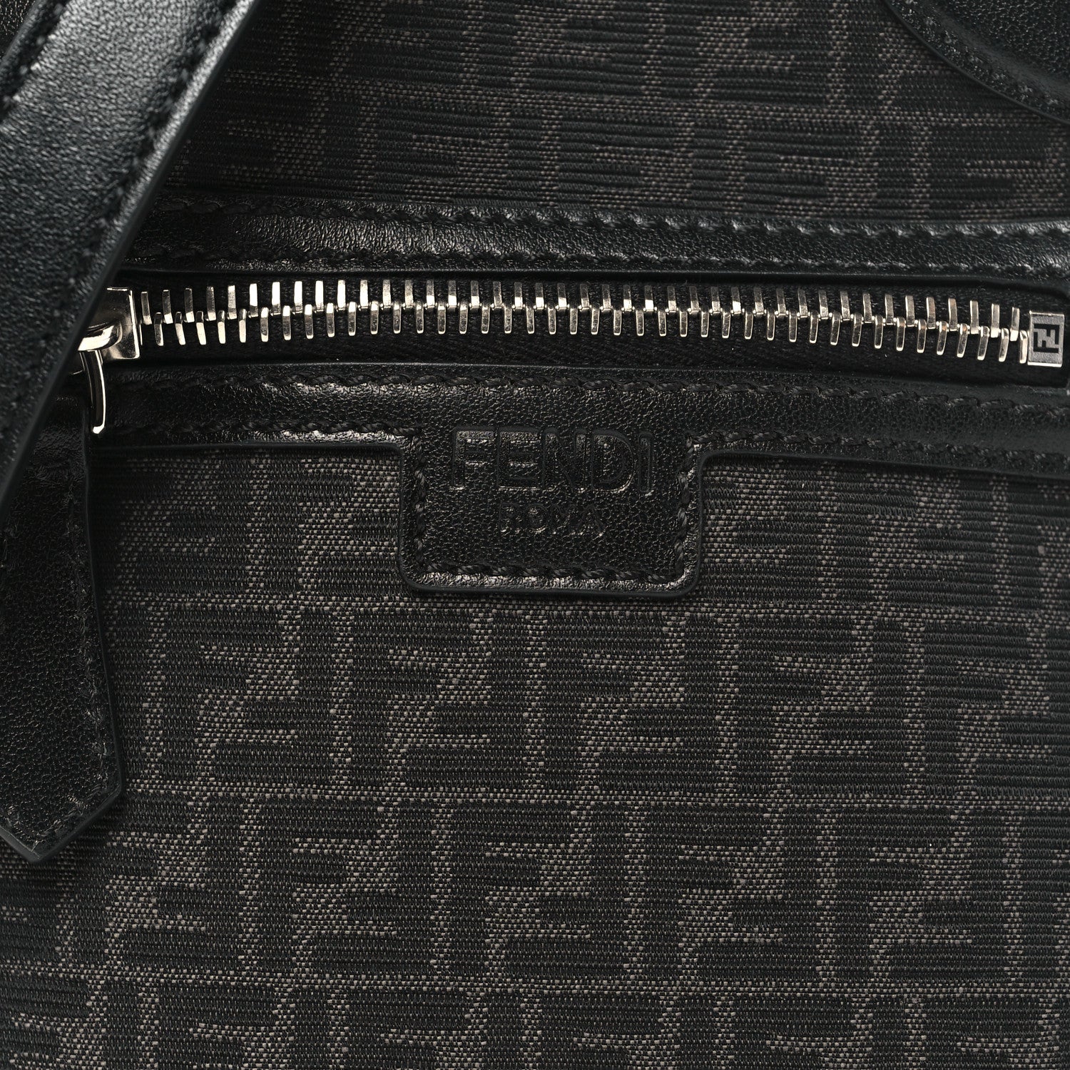 Fendi Recycled Fabric Jacquard Vitello Astro Micro FF Mini Trolley Bag Asfalto Black 7 of 9