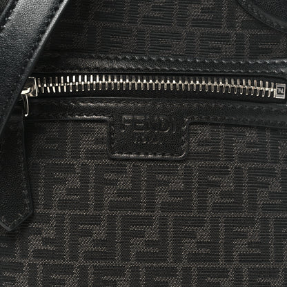 Fendi Recycled Fabric Jacquard Vitello Astro Micro FF Mini Trolley Bag Asfalto Black 7 of 9