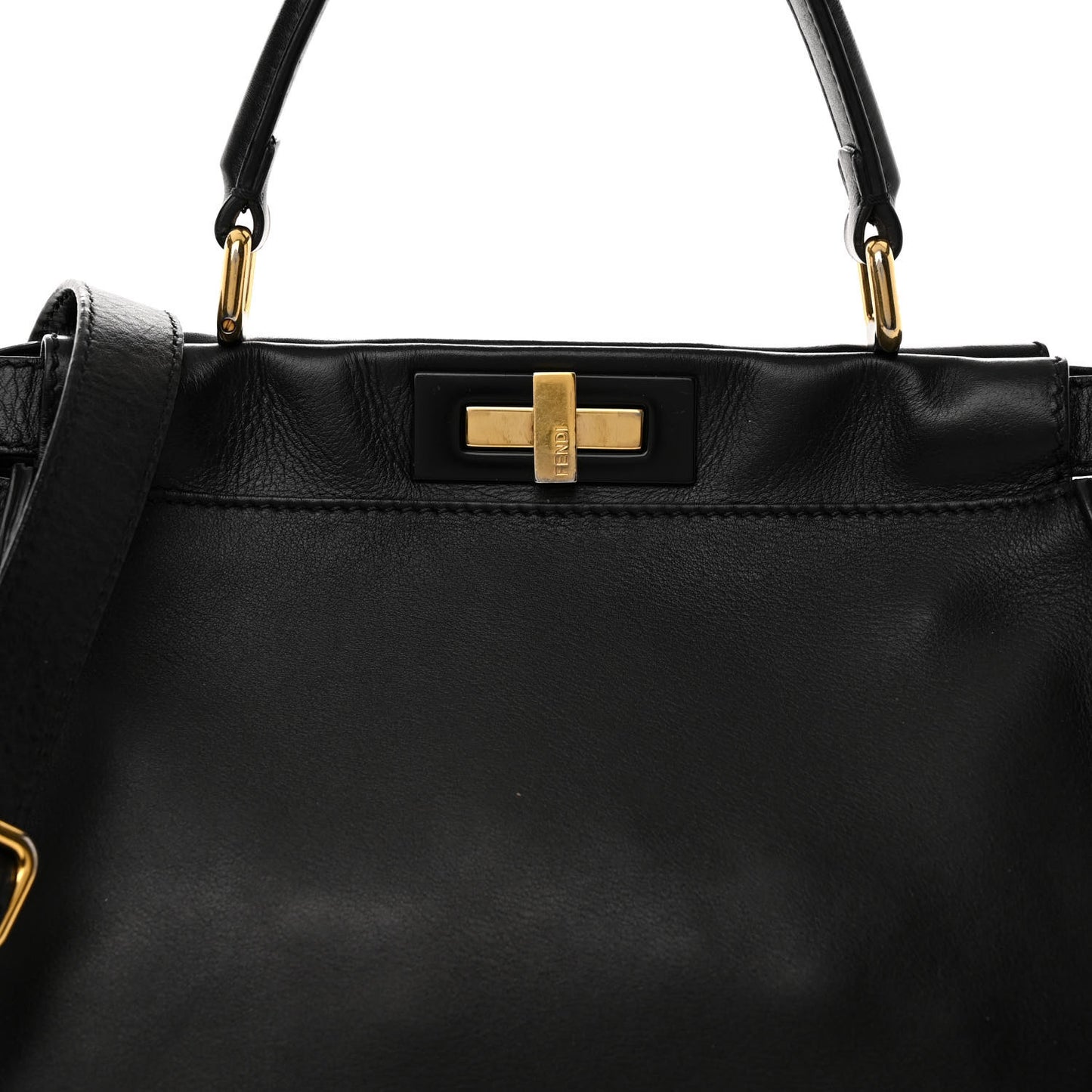Vitello Seta Shiny Nappa Medium Peekaboo Iconic Satchel Black