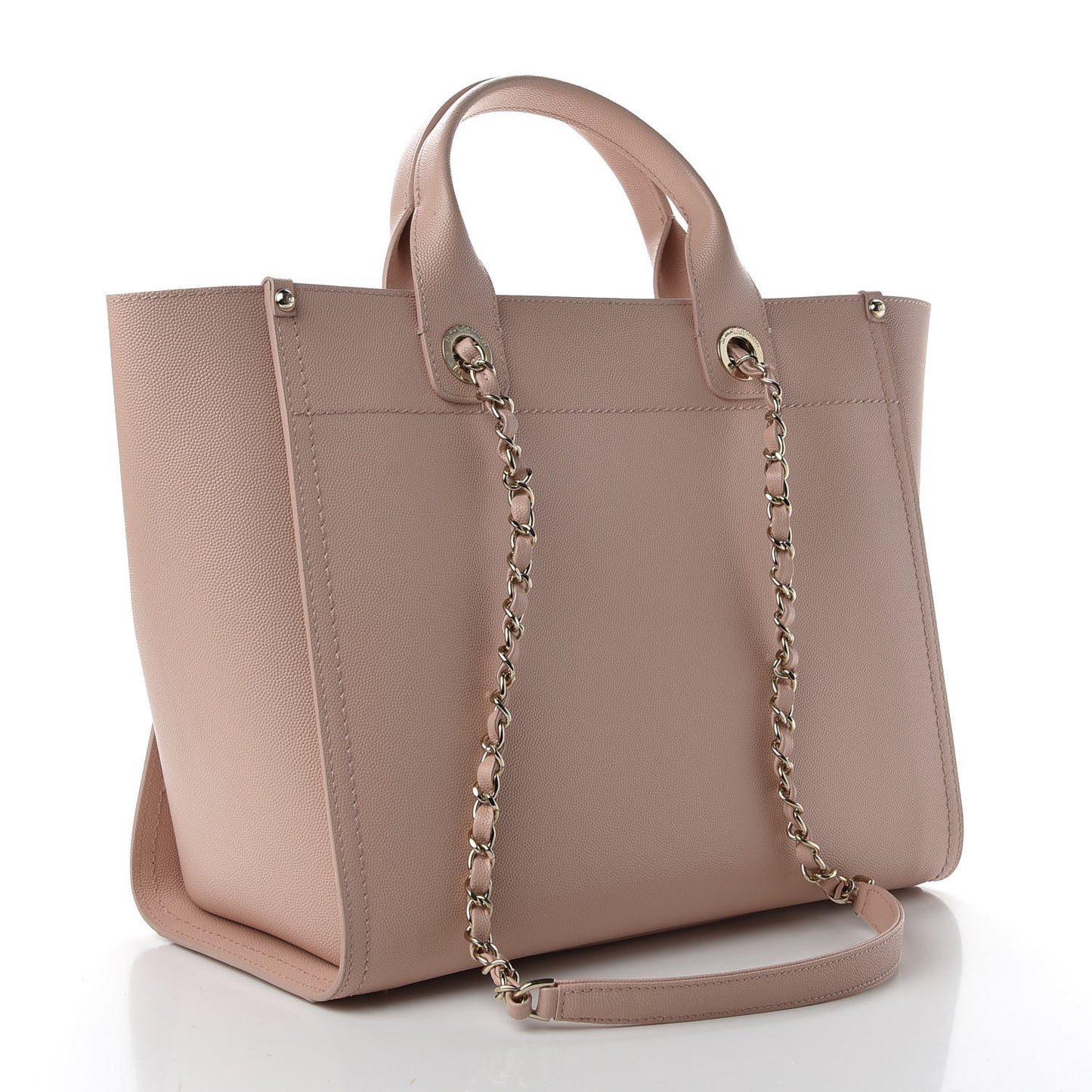 Caviar Small Studded Deauville Tote Light Pink