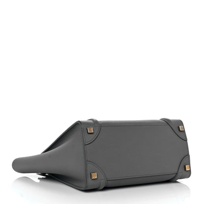 Celine Baby Drummed Calfskin Micro Luggage Kohl 4 of 9