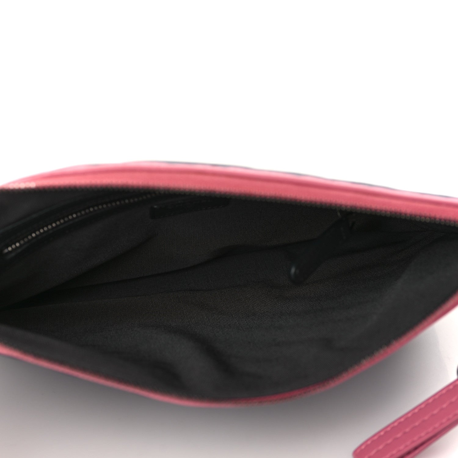 Chanel Aged Calfskin Chevron Quilted Medium Gabrielle Cosmetic Case Pink Navy Black 5 of 9