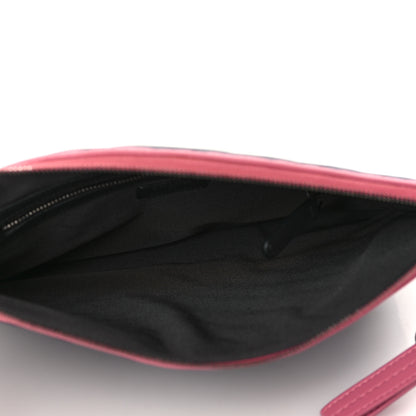 Chanel Aged Calfskin Chevron Quilted Medium Gabrielle Cosmetic Case Pink Navy Black 5 of 9