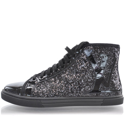 Louis Vuitton Glitter Punchy High Top Sneakers 36 Black 1 of 6