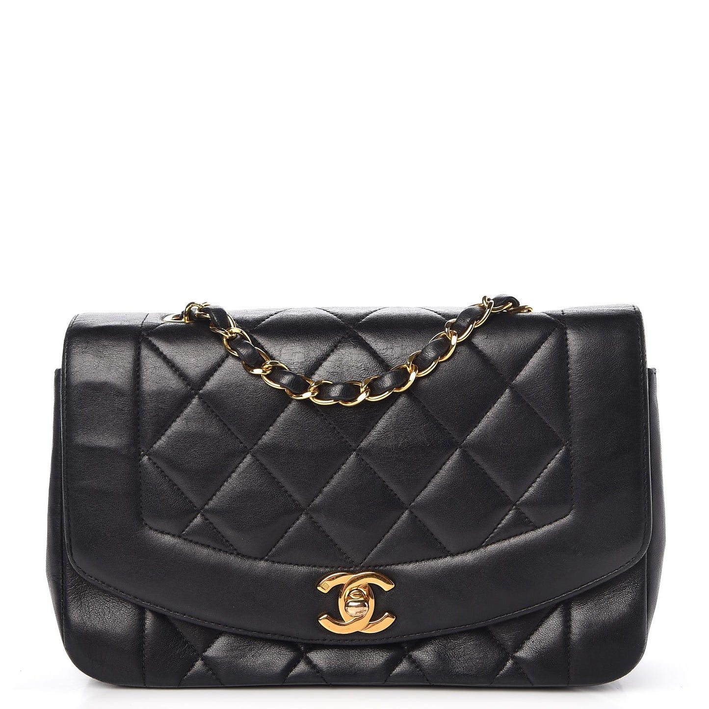 Lambskin Quilted Small Single Flap Black