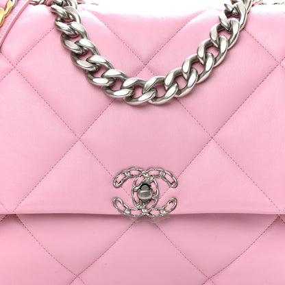 Chanel Lambskin Quilted Maxi Chanel 19 Flap Dark Pink 7 of 9
