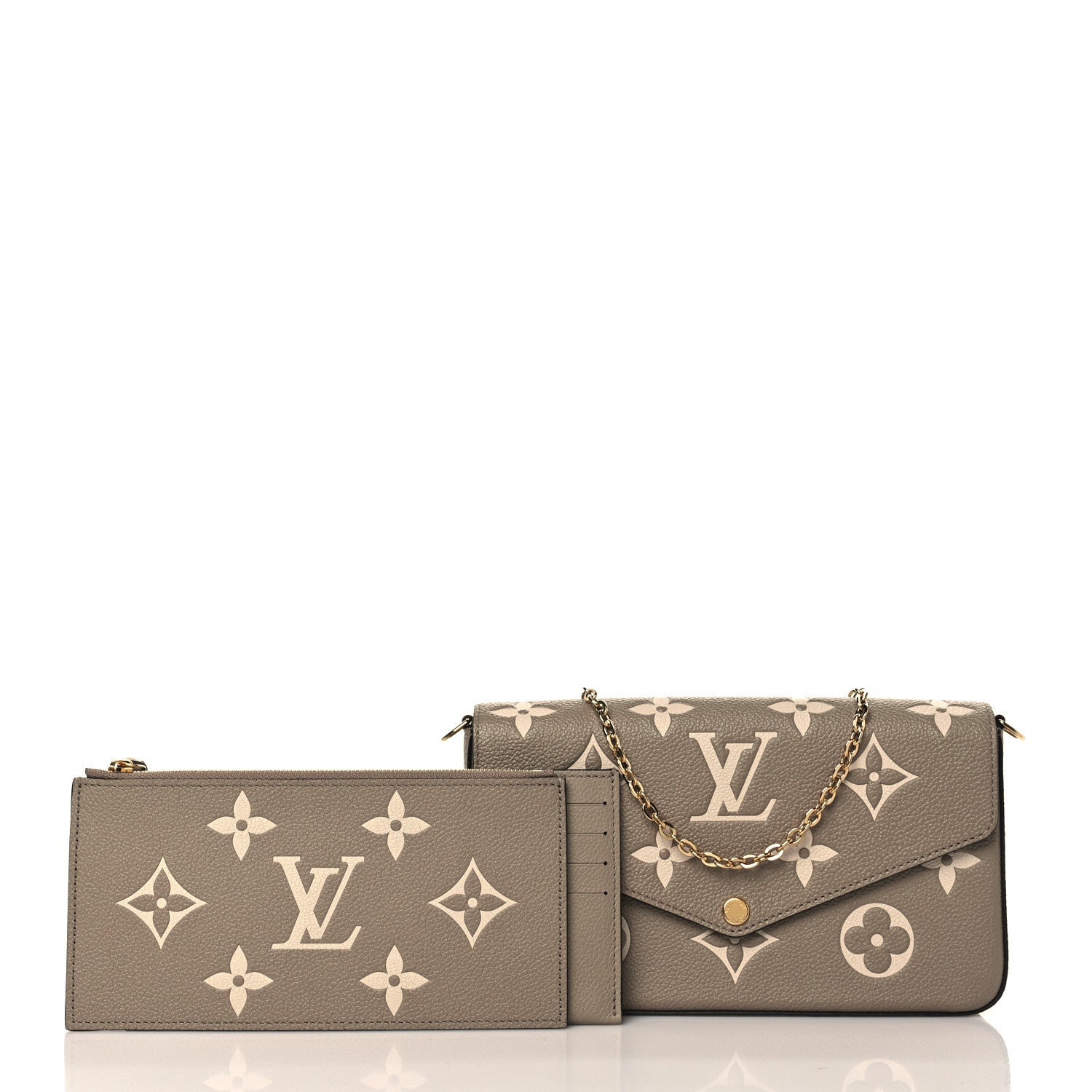 Louis Vuitton Empreinte Monogram Giant Felicie Pochette Tourterelle Creme 3 of 9