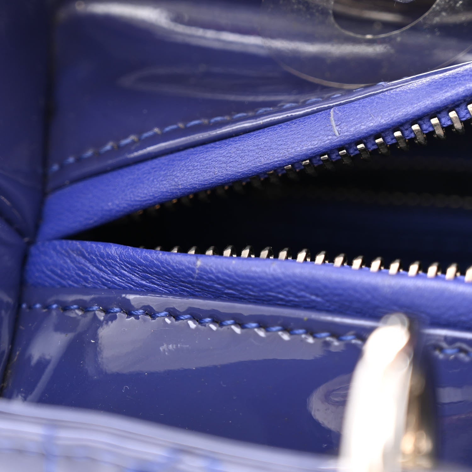Christian Dior Patent Cannage Medium Lady Dior Blue 11 of 12