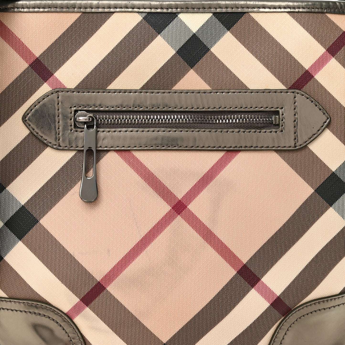 Patent Nova Check Dryden Crossbody Bag Pewter